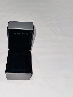 Emporio Armani Gray Ceramica Watch Box Presentation Black Case Empty Box Only